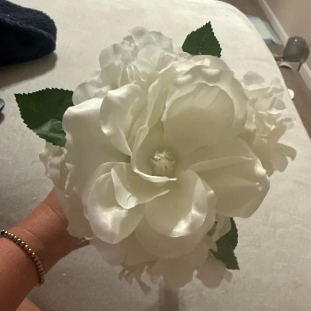 Artificial White Peony Bouquet Wedding Floral Centerpiece Décor